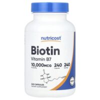 Биотин, 10 000 мкг, 240 капсул — Nutricost