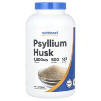 Шелуха семян подорожника, 500 капсул (500 мг на капсулу) — Nutricost