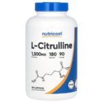 L-цитруллин, 180 капсул (750 мг на капсулу) — Nutricost