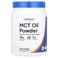 MCT масло в порошке, без добавок, 454 г (16,2 унции) — Nutricost