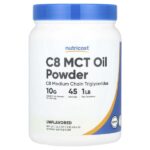 C8 MCT, порошок из масла, без добавок, 454 г (1 фунт) — Nutricost