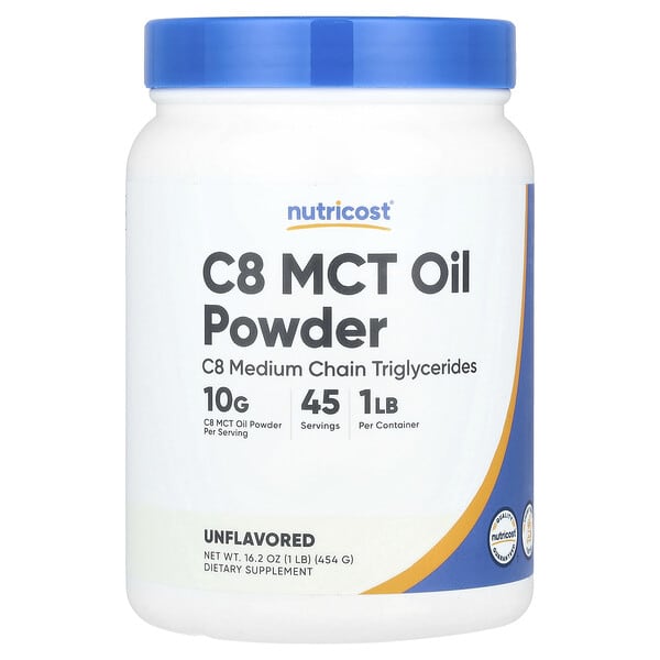 ncs67553_v_8.jpg C8 MCT, порошок из масла, без добавок, 454 г (1 фунт) — Nutricost