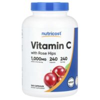витамин C с шиповником, 1000 мг, 240 капсул — Nutricost