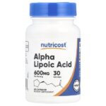 альфа-липоевая кислота, 60 капсул (300 мг в 1 капсуле) — Nutricost