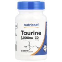 Таурин, 1000 мг, 30 капсул — Nutricost