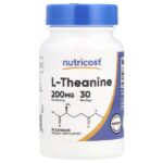 L-теанин, 200 мг, 30 капсул — Nutricost