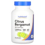 Цитрусовый бергамот, 120 капсул (600 мг в каждой капсуле) — Nutricost