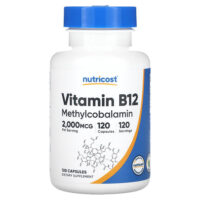 витамин B12, 2000 мкг, 120 капсул — Nutricost