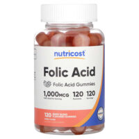 фолиевая кислота, со вкусом ягод, 1000 мкг, 120 жевательных таблеток — Nutricost