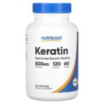 Кератин, 120 капсул (250 мг в каждой капсуле) — Nutricost