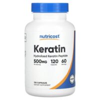 Кератин, 120 капсул (250 мг в каждой капсуле) — Nutricost