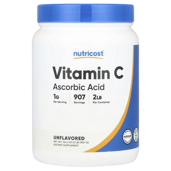 ncs67913_v_8.jpg Витамин C, без добавок, 907 г (32,4 унции) — Nutricost