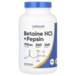 Betaine HCl + Pepsin, 240 Capsules — Nutricost