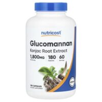 Экстракт корня глюкоманнана конжака, 180 капсул (600 мг в 1 капсуле) — Nutricost