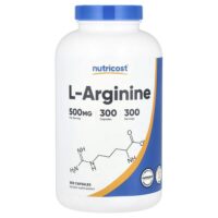 L-аргинин, 500 мг, 300 капсул — Nutricost