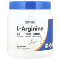 L-аргинин, без добавок, 500 г (17,9 унции) — Nutricost