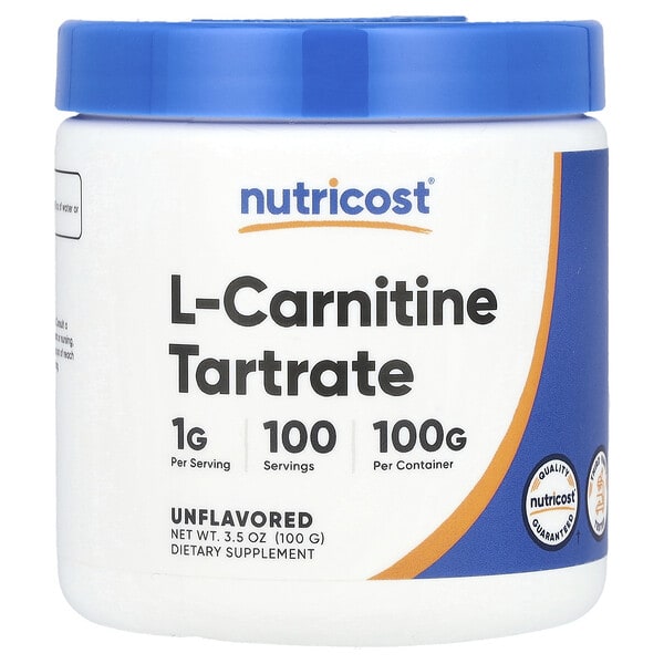 ncs67931_v_8.jpg L-карнитин тартрат, без добавок, 100 г (3,5 унции) — Nutricost