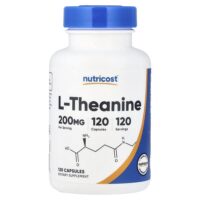 L-теанин, 200 мг, 120 капсул — Nutricost