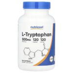 L-триптофан, 500 мг, 120 капсул — Nutricost
