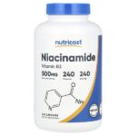 Ниацинамид, 500 мг, 240 капсул — Nutricost