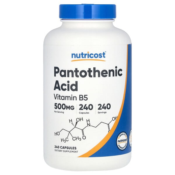 ncs67946_v_8.jpg пантотеновая кислота, витамин B5, 500 мг, 240 капсул — Nutricost
