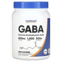GABA, без добавок, 500 г (17,6 унции) — Nutricost