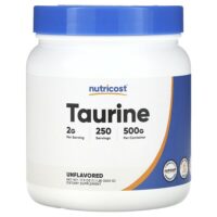 таурин, без добавок, 500 г (1,1 фунта) — Nutricost