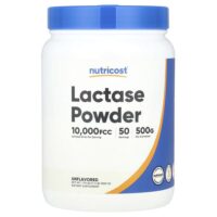 Лактаза в порошке, без добавок, 500 г (1,1 фунта) — Nutricost