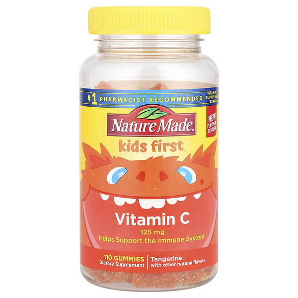 ndm02437_v_24.jpg Kids First®, жевательные мармеладки с витамином C, мандарин, 125 мг, 110 жевательных таблеток — Nature Made