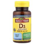 D3, 125 мкг (5000 МЕ), 90 мягких таблеток — Nature Made