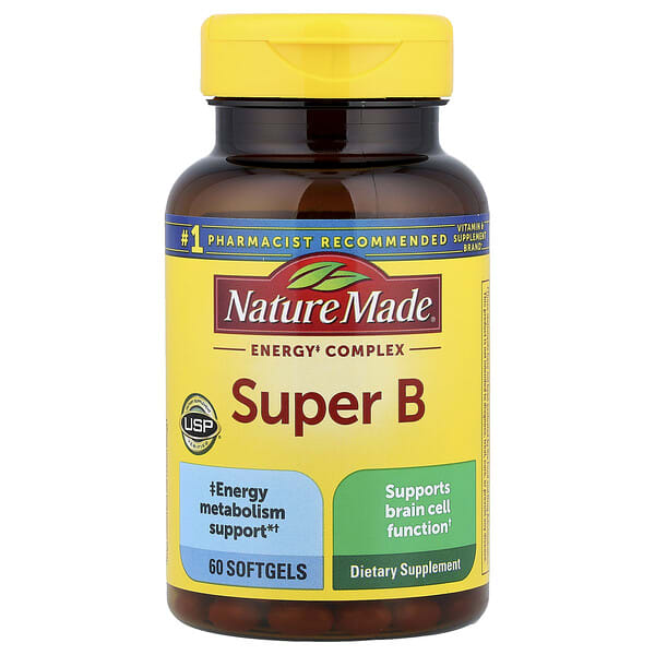 ndm02865_v_10.jpg Super B Energy Complex, 60 Softgels — Nature Made