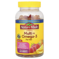 Multi + Omega-3 Gummies, For Her, Strawberry Lemon & Orange, 150 Gummies — Nature Made