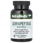 Серрапептаза с инулином, 120 растительных капсул (500 мг на капсулу) — NutraMedix