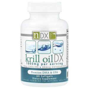 Natural Dynamix (NDX), масло криля dex, премиальное качество ДГК и ЭПК, 60 капсул