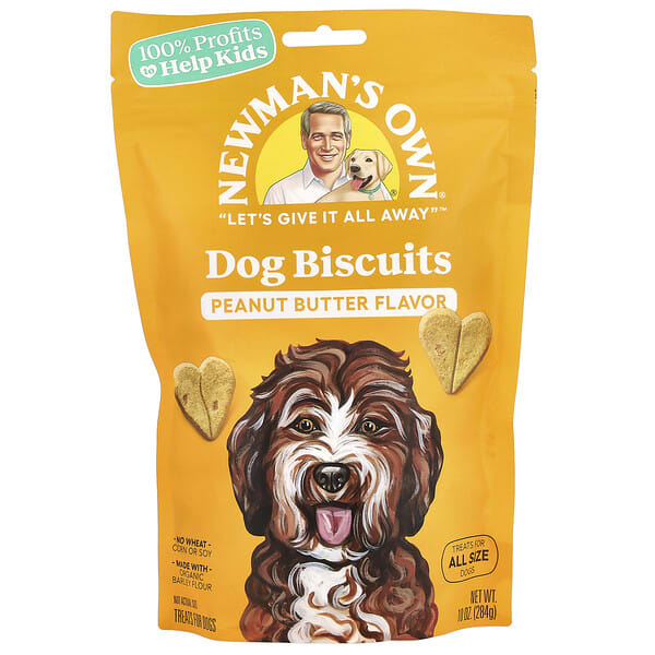 new61310_v_7.jpg Dog Biscuits, арахисовая паста, 284 г (10 унций) — Newman's Own Organics