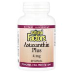 Astaxanthin Plus, астаксантин, 4 мг, 60 капсул — Natural Factors