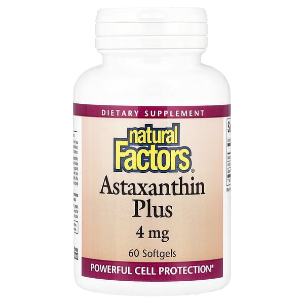 nfs01013_v_32.jpg Astaxanthin Plus, астаксантин, 4 мг, 60 капсул — Natural Factors