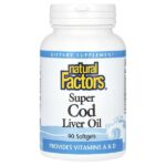 Super Cod Liver Oil, жир печени трески, 90 капсул — Natural Factors