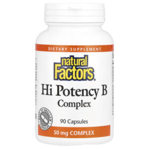 Hi Potency B Complex, высокоэффективный комплекс витаминов группы B, 90 капсул — Natural Factors