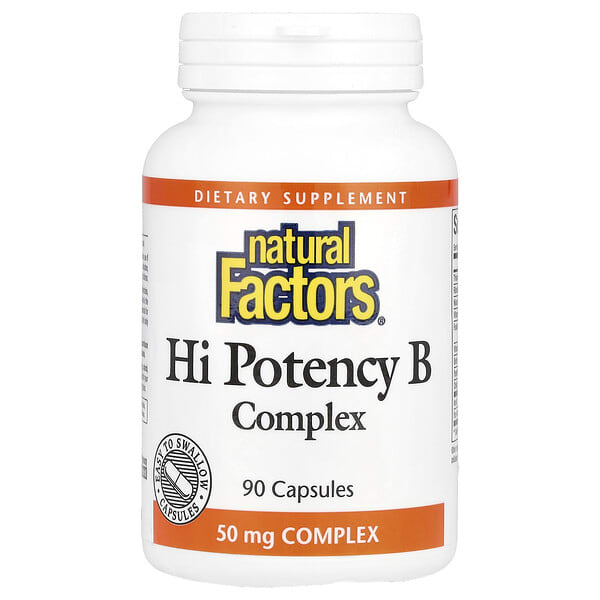 nfs01121_v_64.jpg Hi Potency B Complex, высокоэффективный комплекс витаминов группы B, 90 капсул — Natural Factors
