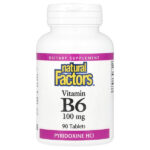 витамин B6, 100 мг, 90 таблеток — Natural Factors