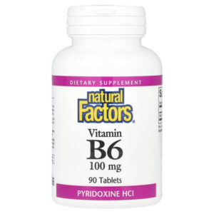 витамин B6, 100 мг, 90 таблеток — Natural Factors