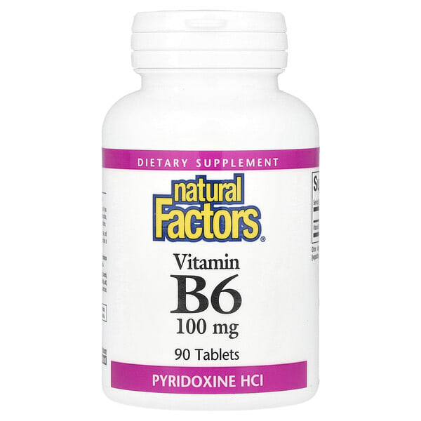 nfs01231_v_30.jpg витамин B6, 100 мг, 90 таблеток — Natural Factors