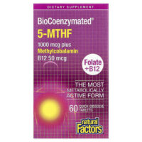 BioCoenzymated®, фолат и витамин B12, 60 быстрорастворимых таблеток — Natural Factors