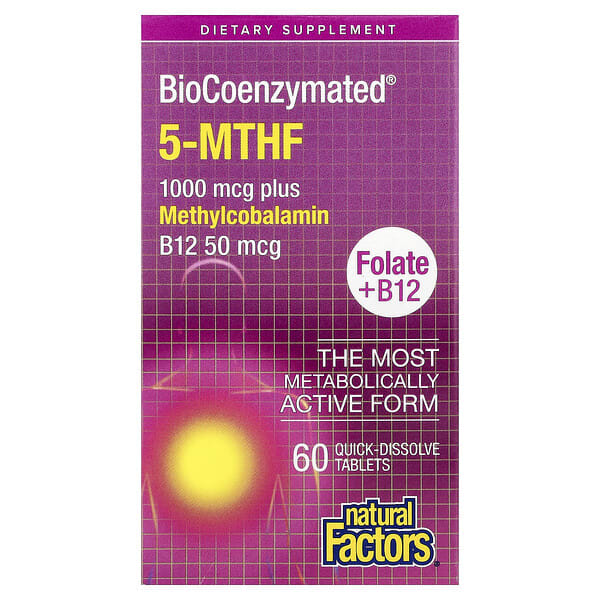 nfs01241_v_85.jpg BioCoenzymated®, фолат и витамин B12, 60 быстрорастворимых таблеток — Natural Factors