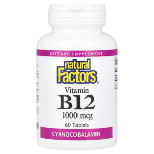витамин B12, 1000 мкг, 60 таблеток — Natural Factors