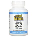 витамин K2, 100 мкг, 60 вегетарианских капсул — Natural Factors
