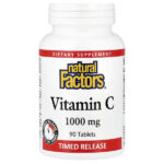 витамин C, медленное высвобождение, 1000 мг, 90 таблеток — Natural Factors