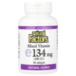 смешанный витамин E, 134 мг (200 МЕ), 90 капсул — Natural Factors
