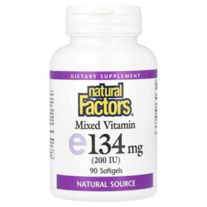 смешанный витамин E, 134 мг (200 МЕ), 90 капсул — Natural Factors